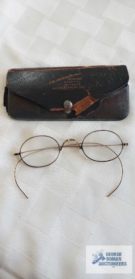 Antique eyeglasses with case