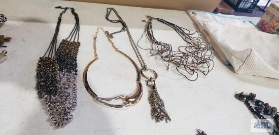 Variety of costume jewelry necklaces