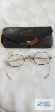 Antique eyeglasses with case