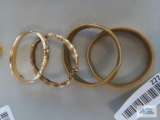 Gold colored bracelets