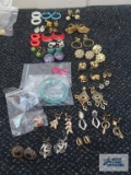 Variety of vintage and other non pierced earrings.