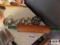 Vintage wooden rolling pin and cookie cutters