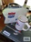 United Airlines pins, mug and handbag
