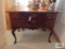 Hickory Chair Co. mahogany two drawer accent table