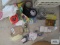 Variety of hardware, tape, totes, crates, etc