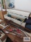 Yankee screwdriver, hand saws, antique carpenters box, etc