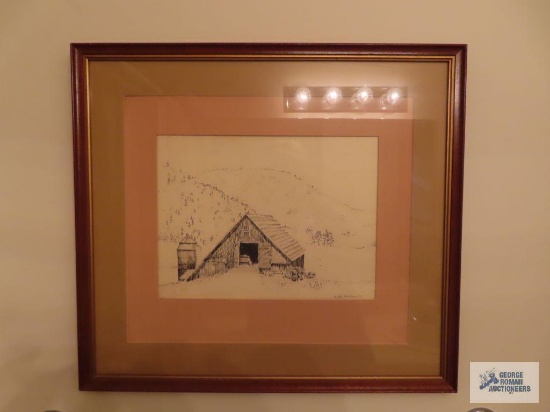 Barn print by John Miller Simon 1973.