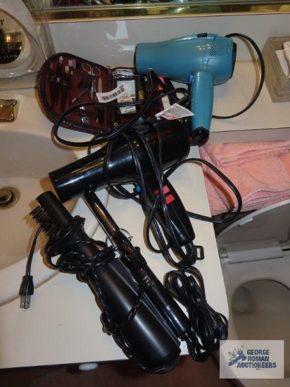 Manicure set, hair dryers, etc