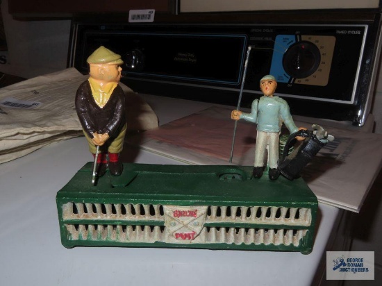 Cast iron birdie putt golf bank
