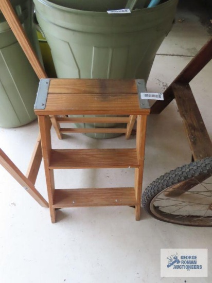 6 ft heavy duty wooden step ladder and 3 ft Werner step ladder