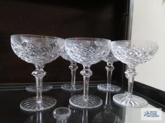 6 Powerscourt Waterford crystal champagne glasses