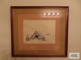 Barn print by John Miller Simon 1973.