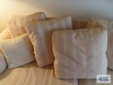 Pink striped accent pillows
