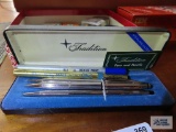 Vintage mechanical pencils with lead and case