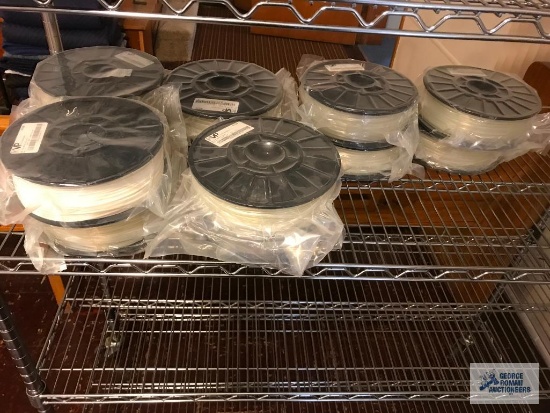 12 SPOOLS UNOPENED FILAMENT. NYLON. NEW. SOME MAY HAVE TEAR IN PACKAGING. SOLD SUBJECT TO