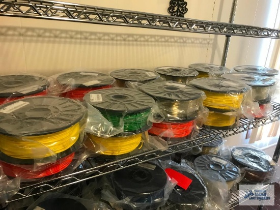 22 SPOOLS UNOPENED FILAMENT. SUMMA-FLEXX50. NEW. SOME MAY HAVE TEAR IN PACKAGING. SOLD SUBJECT TO