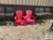 (2) PLASTIC OUTDOOR CHAIRS AND (5) OUTDOOR STOOLS, 2 BROKEN.