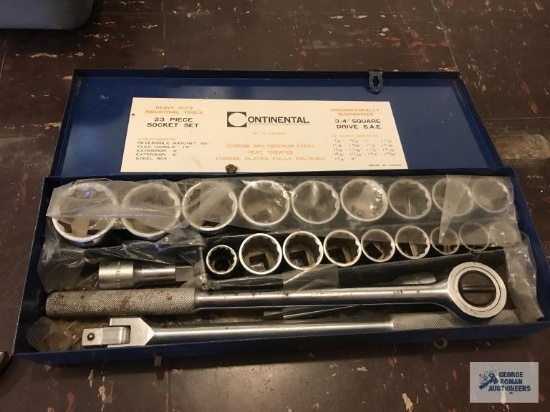 CONTINENTAL HEAVY DUTY SOCKET SET, 7/8" TO 2" SOCKETS, 3/4" SQUARE DRIVE