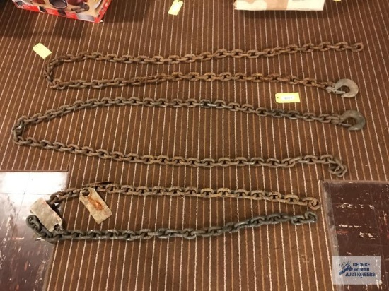 (4) CHAINS. 2 CHAINS APPROX 10'. 2 CHAINS APPROX 4'
