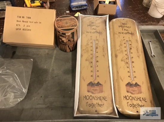 MOONSHINE THERMOMTER AND FOOD TIN