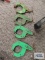 Four crab clamps, made in England