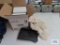 Various cleaning items and dust pans