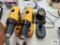 Two DeWalt 18 volt drills with six batteries and two chargers
