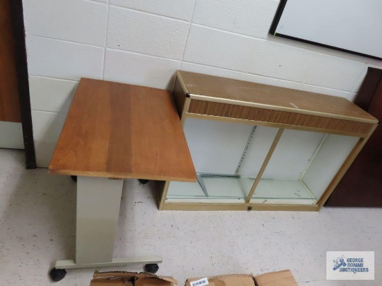 Roll about computer stand and bookshelf
