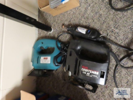 Craftsman jigsaw, Dremel multi-tool, and American Tool Exchange jigsaw