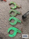Four crab clamps, made in England