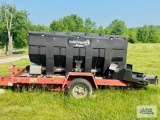 Saltdogg truck bed salt spreader. model number SHPE3000. Serial number 00488. 9 ft 4 in long by 3 ft