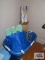 Wrapping paper, gift bags, and laundry basket
