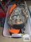 Camoface masks, gloves, book bag, etc in tote.