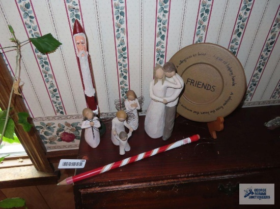 Willow Tree together, remembrance, guardian angel, and friendship figurines, Santa Claus decoration