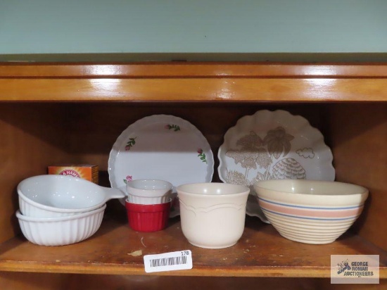 Tuscany pie plate, Christineholm pie plate, mixing bowl, Pfaltzgraff dish, etc.