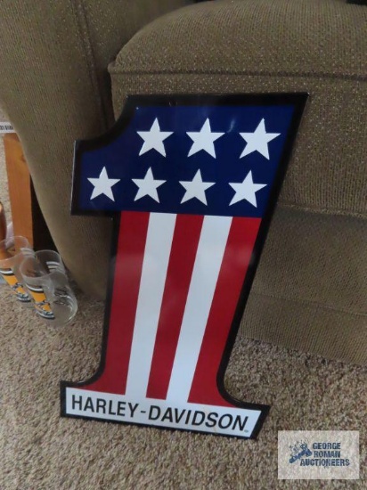 Harley Davidson number one metal wall hanging