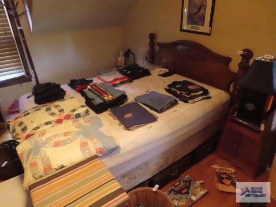 Queen size bed, chest of drawers, and dresser with mirror on second floor