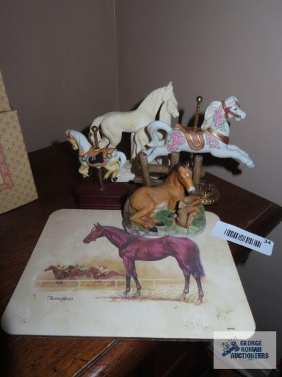 Carousel horse figurines and horse figurines