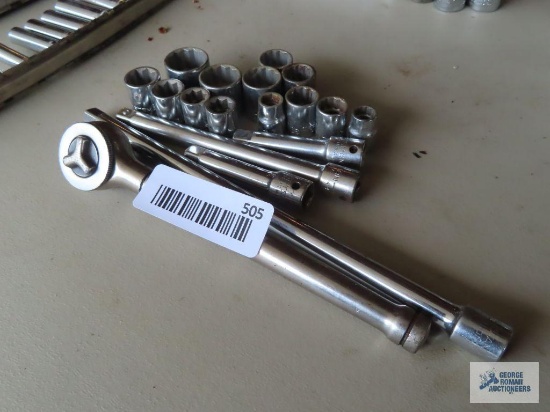 Craftsman 3/8 inch SAE sockets with extensions and Ratchet