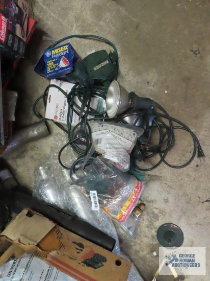 Assorted spotlights and power stake