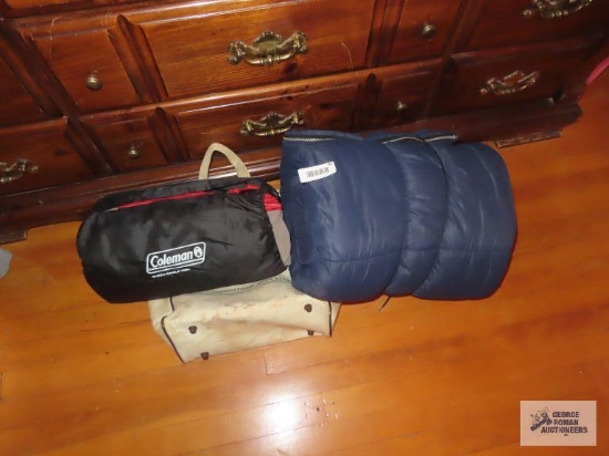 Sleeping bags and Youngstown Auto Club bag