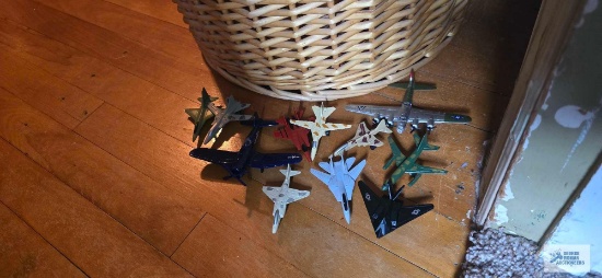 Diecast and plastic toy planes