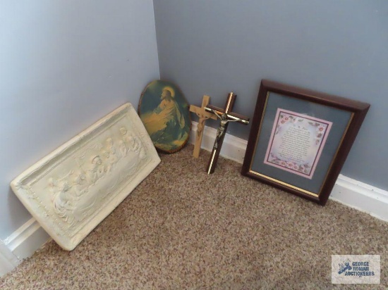 Religious wall hangings and crosses