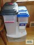 Plastic containers and clear view storage drawer