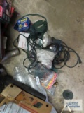 Assorted spotlights and power stake