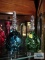 Blue and green crystal hand cut bells. One marked made in West Germany