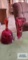 Viking cranberry glass bell and cranberry crystal vase