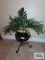 Artificial plant with metal planter stand