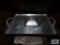Hammered aluminum serving tray and condiment dish