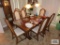 Burlington House table with eight chairs, two extra leaves, breakfront, and server. The breakfront